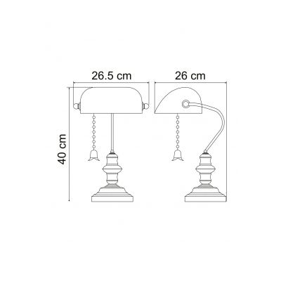 Св-к настольный Arte Lamp Banker A2492LT-1AB зеленый/античная бронза