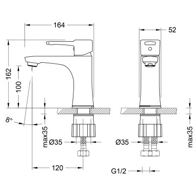 Смеситель для раковины Lemark Evitta LM0506C монолитный, хром