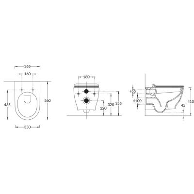 Унитаз подвесной Kerama Marazzi Modula MO.wc.02, безободковый, с крепежом, белый глянцевый