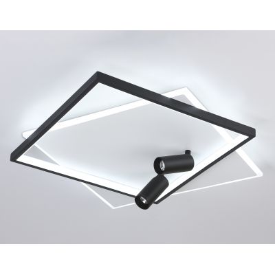 Светильник светодиодный накладной управляемый AMBRELLA LIGHT FL5138/2+2 77W(5775lm) 2K-4K-6K 505x493x130 пульт ДУ WH/BK