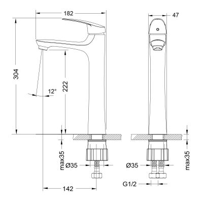 Смеситель высокий для раковины Lemark Linara LM0409C, хром