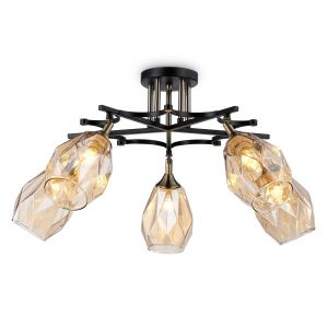 Люстра потолочная Ambrella TR303035/5 бронза/черный/янтарь
