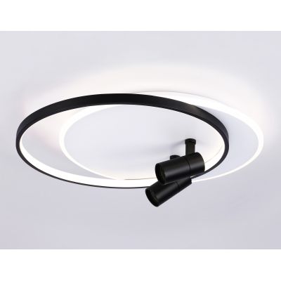 Светильник настенно-потолочный светодиодный AMBRELLA LIGHT FL51392/1+2 WH/BK белый/черный 3000K-6400K 65W 560*480*120 пультДУ