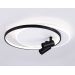 Светильник настенно-потолочный светодиодный AMBRELLA LIGHT FL51392/1+2 WH/BK белый/черный 3000K-6400K 65W 560*480*120 пультДУ