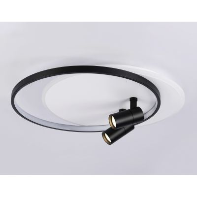 Светильник настенно-потолочный светодиодный AMBRELLA LIGHT FL51392/1+2 WH/BK белый/черный 3000K-6400K 65W 560*480*120 пультДУ