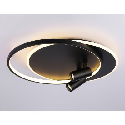 Светильник светодиодный AMBRELLA LIGHT COMFORT FL51393/1+2 BK 3000К-6400К 65W черный, пульт ДУ