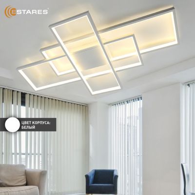 Люстра светодиодная управляемая ESTARES SVEN 120W 3S-APP-900x500x80-WHITE/WHITE-220-IP20