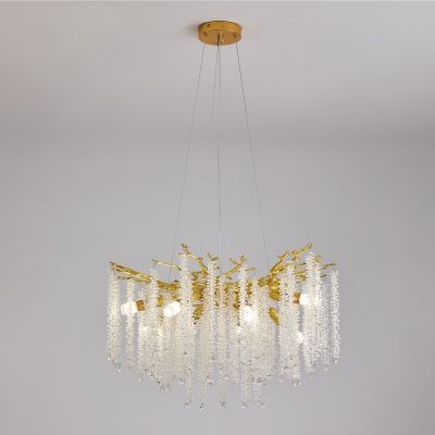 Люстра подвесная ESTARES ROXANA 65 E14х8 R-600x1200-GOLD/CRYSTAL-220-IP20