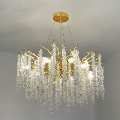 Люстра подвесная ESTARES ROXANA 65 E14х8 R-600x1200-GOLD/CRYSTAL-220-IP20