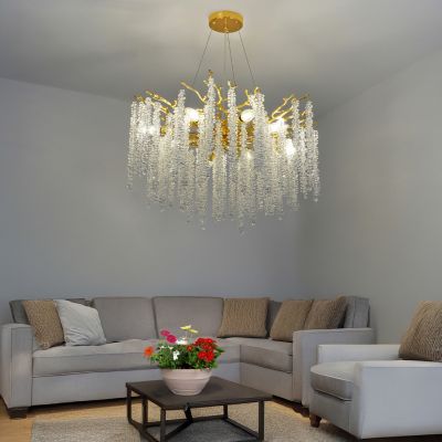 Люстра подвесная ESTARES ROXANA 65 E14х8 R-600x1200-GOLD/CRYSTAL-220-IP20
