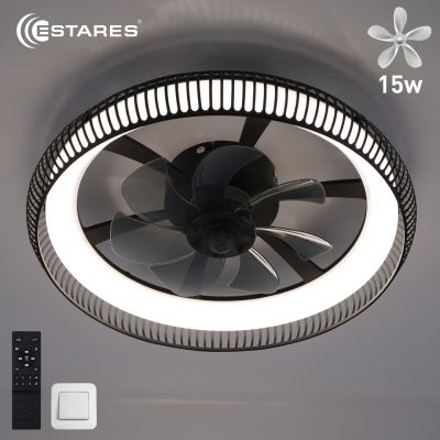 Люстра светодиодная управляемая с вентилятором FAN FRAME 45W+15W R-APp-500x125-BLACK/WHITE-220-IP20