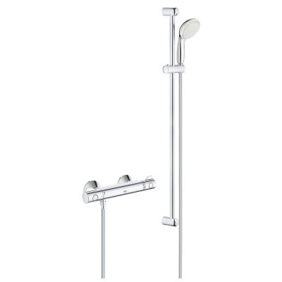 Термостатический смеситель для душа Grohe Grohtherm 34566001 с душевым гарнитуром New Tempesta II, душевая штанга 900 мм, хром