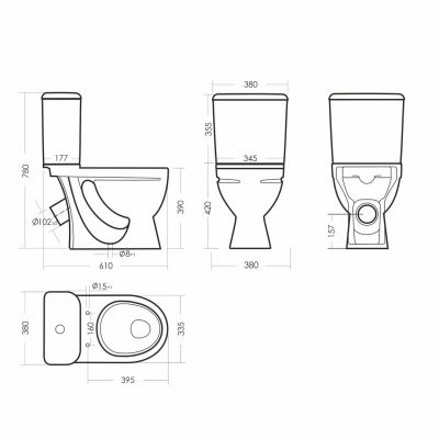 Унитаз-компакт Sanita Стандарт Стандарт WC.CC/Standart/1-P/WHT.G/S1 с сиденьем