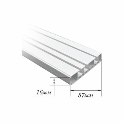 Карниз DDA потолочный пластиковый 3 ряда 1,6м белый