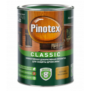 Пропитка декоративная для защиты древесины Pinotex Classic Калужница 1л.