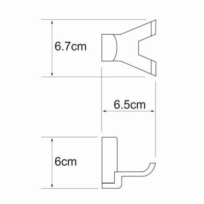 Крючок двойной Wasser Kraft Leine К-5023D хром