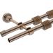Карниз DDA DIY16 металлический 2-рядный, открытый кронштейн, Aнтичное золото 3,2м составной