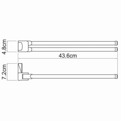 Держатель полотенец Wasser Kraft Leine К-5031 двойной, хром