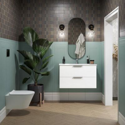 Тумба Kerama Marazzi Piano/Пиано PI.85\WHT, подвесная белая 2 ящика